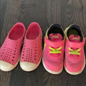 Girls pink Native and Nike Shoes💕